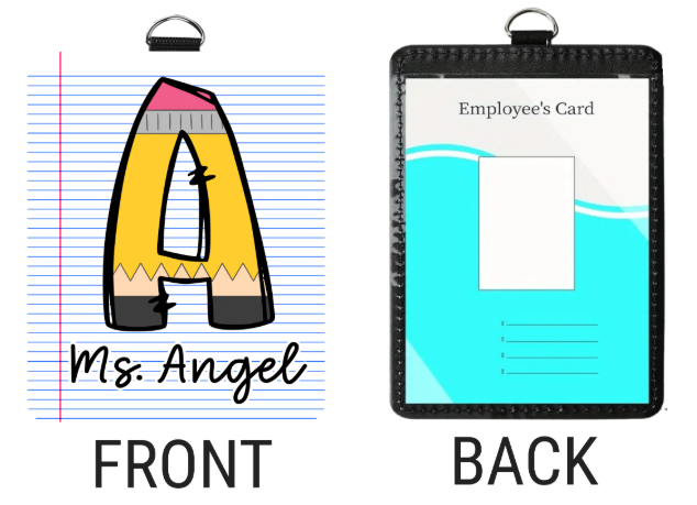 NOTEBOOK PAPER INITIAL ID BADGE